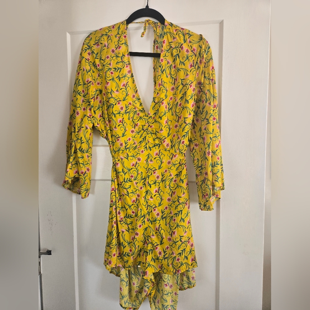 Anthropologie Yellow Floral Romper